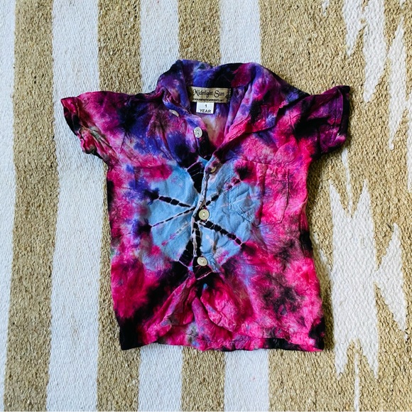 Midnight Sun Other - Midnight Sun Baby Tie Dye Button Up Shirt